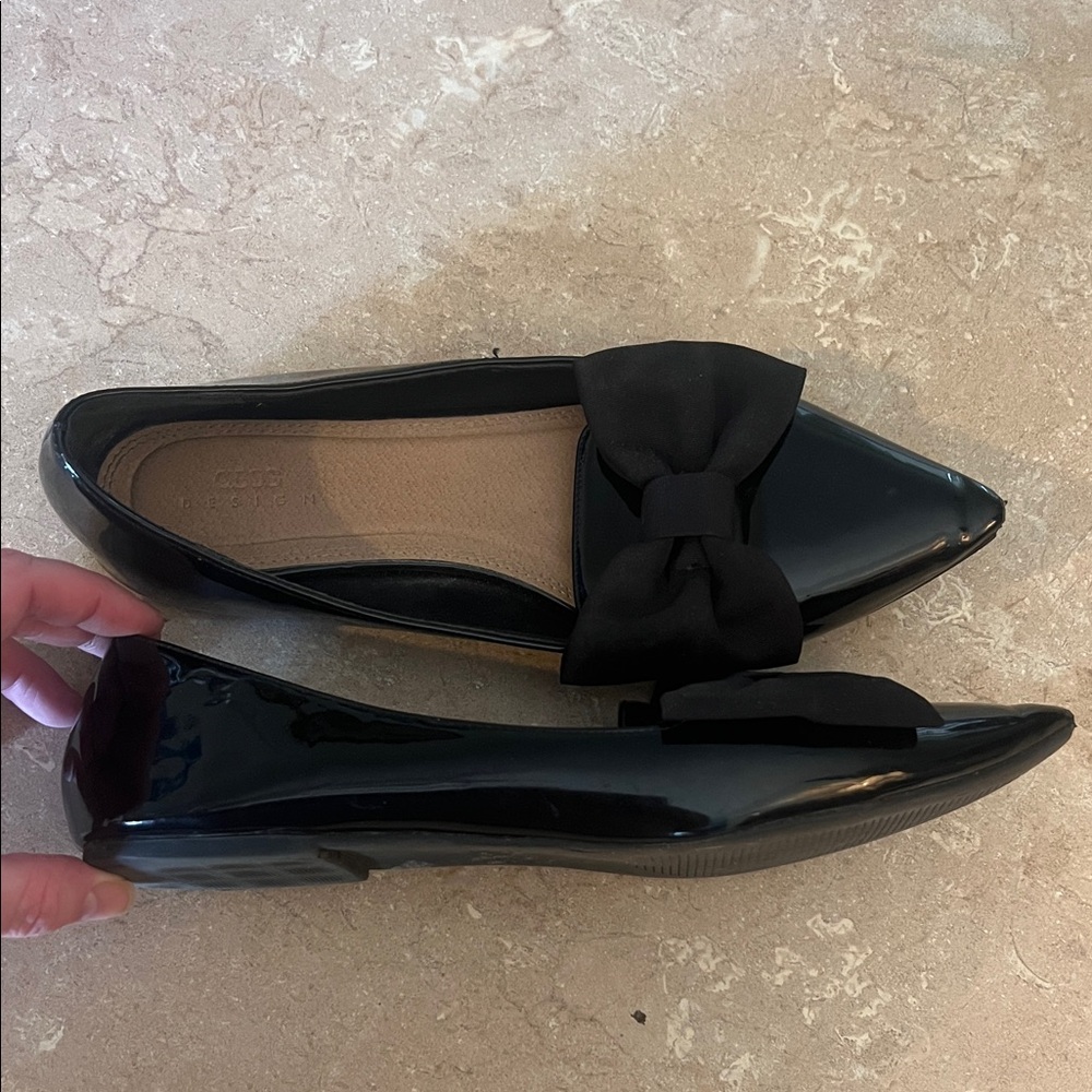Chic Black Bow Loafers - Picture 6 of 13